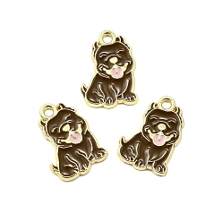 Собака Цинк подвески эмали сплава, прелести животных, золотые, собака, 17x11.5x1.5 мм, отверстие : 1.5 мм