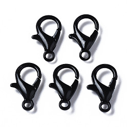 Черный Застежки-клешни из экологически чистого сплава, окрашенные распылением, без кадмия, без никеля и без свинца, чёрные, 12.5x8x3 мм, отверстие : 1.2 мм