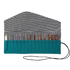 чирок Футляры для вязальных спиц, дорожный органайзер, сумка для хранения спиц, тунисские крючки и аксессуары для вязания крючком, зелено-синие, 17.5x12 см