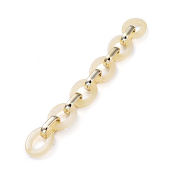 пшеница Пластиковые кабельные цепи ccb ручной работы, с акриловыми связующими кольцами, золотые, цвет пшеницы, Ссылки по теме: 24.2x18.2x4 мм и 19x12x4.7 мм, 39.37 дюйм (1 м) / прядь