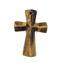 Тигровый глаз Природных тигровый глаз подвески, религия крест прелести, 45x33 мм