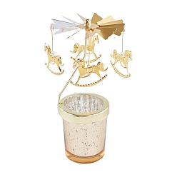 Золотой Железный вращающийся деревянный подсвечник, для любителей свечей, романтическая свадьба, Рождественская вечеринка, золотые, коробка упаковки: 16.5x11x7см