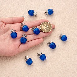 Прусский Синий 10 шт яблочный драгоценный камень подвеска кристалл кварц исцеление подвески из натурального камня розовая серебряная пряжка для ювелирных изделий ожерелье серьги изготовление ремесел, берлинская лазурь, 20.5x14.8 мм, отверстие : 3 мм