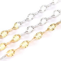 Золотой & Цвет Нержавеющей Стали Двухцветные 304 цепи из нержавеющей стали, пайки, с катушкой, золотые и нержавеющая сталь цвет, 4~4.5x2~2.5x0.5 мм, 32.8 футов (10 м) / рулон