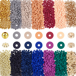 (52) Непрозрачная лаванда 3500 шт 10 цвета бусины из полимерной глины ручной работы, Диск / плоские круглые, Heishi бусы, с 900шт. бусинами ccb, разноцветные, 6x1 мм, отверстие : 2 мм
