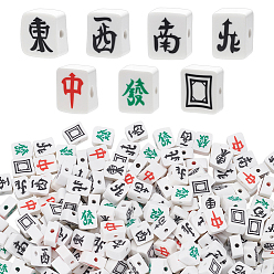 (52) Непрозрачная лаванда 7 пакеты 7 цвета бусины из полимерной глины ручной работы, маджонг, прямоугольные, разноцветные, 9~9.5x7~7.5x4.5~4.8 мм, отверстие : 1.8 мм, 50 шт / пакет, 1 сумка / цвет