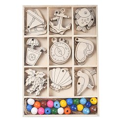 пшеница Подвески из дерева своими руками на тему океана, цвет пшеницы, 190x130x16 мм