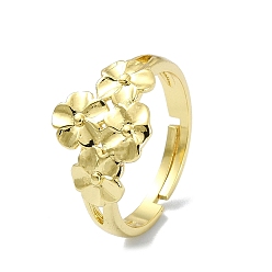 Golden Messingringe einstellbar, Cadmiumfrei und Nickel frei und Bleifrei, Blume, golden, us Größe 7 1/4 (17.5 mm)