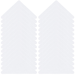 Белый 250шт. ПВХ наклейки для придания формы воротнику рубашки, воротник-стойка, треугольные, белые, 35.5x66x0.1 мм