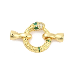 Настоящее золото 18K Латунное микропейв, прозрачный кубический цирконий, складные застежки, без кадмия, без никеля и без свинца, змея, реальный 18 k позолоченный, 30.5 мм