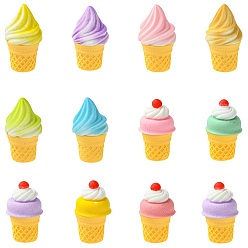 (52) Непрозрачная лаванда 33 шт. 11 стили смоляные модели пищевых продуктов скульптуры витрины украшения, для куклы, мороженое, разноцветные, 28~30.5x17 мм, 3 шт / стиль