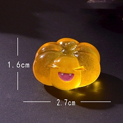 Тыква Хэллоуин скульптура из смолы украшения дисплея, светящееся свечение в темноте, для домашнего офисного стола, тыква, 16x27 мм