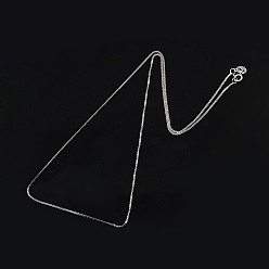 Платина Родиевое покрытие 925 колье из стерлингового серебра, коробка цепи, с застежками пружинного кольца, тонкая цепь, платина, 18 дюйм, 0.8 мм