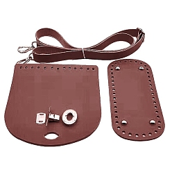 Кокосово-Коричневый Наборы аксессуаров для сумок на плечо из искусственной кожи ручной работы, включая 1ПК полукруглый лист, 1 дно сумки из поликарбоната овальной формы и 1 ремешок для сумки из поликарбоната, кокосового коричневый, 600~1250 мм