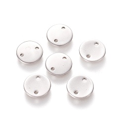 Нержавеющая Сталь Цвет Устойчивы к потускнению 304 соединители из нержавеющей стали, плоско-круглые, цвет нержавеющей стали, 8x0.8 мм, отверстие : 1 мм