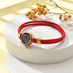 Дева Созвездие нейлоновые шнуры многорядные браслеты, двойная цепочка ювелирные изделия для женщин и мужчин, с золотой латунной фурнитурой и эмалевым шармом, красные, Дева, 8 дюйм (20.3 см)
