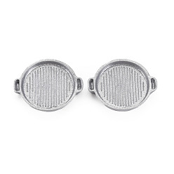 Silver Opaque Resin Cabochons, Pot, Silver, 32~33x26.5~27.5x5~6mm, inner diameter: 24X24.5mm