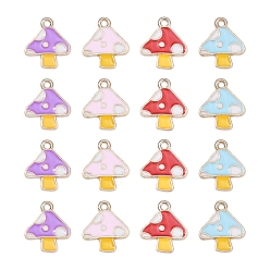 (52) Непрозрачная лаванда 40шт 4 цвета осенней тема сплава эмали подвески, без кадмия и без свинца, гриб, разноцветные, 15x13x1.5 мм, отверстие : 1.5 мм, 10 шт / цвет