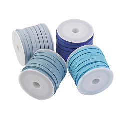 (52) Непрозрачная лаванда Шнуры из искусственной замши, искусственная замшевая кружева, разноцветные, 5x1.5 мм, около 5.46 ярдов (5 м) / рулон, 4 рулонов / набор