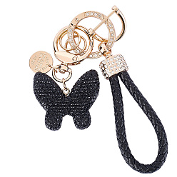 Черный 2 шт. 2 стили брелок и подвеска из искусственной кожи и сплава со стразами, с отверткой, золотые, сердце, чёрные, 78 мм