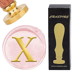 Letter X Латунная восковая печать с деревянной ручкой, для diy scrapbooking, Письмо X, 25 мм