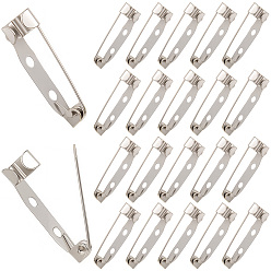 Платина 120шт железная брошь выводы, назад бар контакты, платина, 26x4.5 мм, отверстие : 2 мм, штифты : 0.5 мм