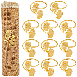 Золотой Железные кольца для салфеток из листьев гинкго, держатель для салфеток, для настройки места, золотые, 3.5~43 мм, лист: 43x15 мм