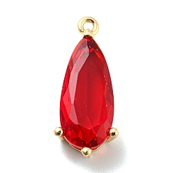 Малиновый Кулон из циркония, слеза, реальный 14 k позолоченный, малиновый, 19.5x7.5x5.5 мм, отверстие : 1.2 мм