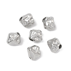 Нержавеющая Сталь Цвет Кованые 304 бусины из нержавеющей стали, самородки, цвет нержавеющей стали, 6.5x7x5.5 мм, отверстие : 1.8 мм