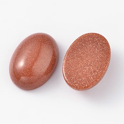 Saddle Brown Oval Synthetic Goldstone Cabochons, Saddle Brown, 14x10x5mm