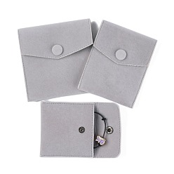 Светло-серый 6шт 3 стильные бархатные мешочки для ювелирных изделий, квадратный, светло-серый, 7.4~9.8x7.4~10 см, 2 шт / стиль