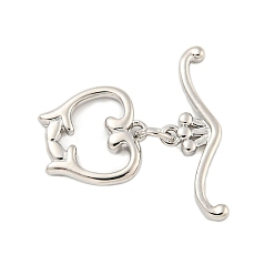 Платина Латуни Переключить застежками, без кадмия, без никеля и без свинца, платина, Кольцо: 13.5x13x2.5 mm, отверстие : 1.2 мм, бар: 23.5x8x2 mm, отверстие : 1.2 мм