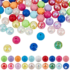 (52) Непрозрачная лаванда 120 шт 20 стили непрозрачные акриловые бусины, круглые, разноцветные, 19~20 мм, отверстие : 2~3 мм, 6 шт / стиль