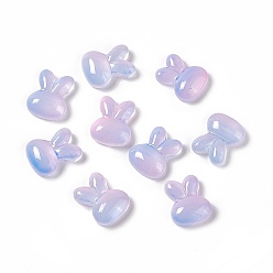 Thistle Electroplated Glass Cabochons, Rabbit, Thistle, 10x8x3mm