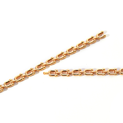Real 18K Gold Plated Brass Link Chains, U Shape, Unwelded, Nickel Free, Real 18K Gold Plated, 9.5x5x2mm