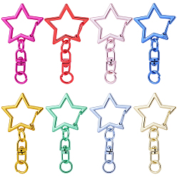 (52) Непрозрачная лаванда 30 поворотные застежки из сплава шт., звезда, без кадмия и без свинца, разноцветные, 48~49x25.5x7 мм