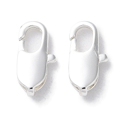 Серебро Стойки обшивки латунь когтя омара застежками, долговечный, без свинца и без кадмия, серебряные, 12x6x2.5 мм, отверстие : 2.8x1 мм