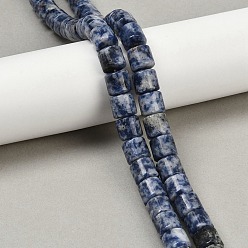 (306FM) Жонкиль матовый с лаймовой подкладкой Натуральное синее пятно нитки из бисера яшмы, колонка, 9~10x10 мм, отверстие : 1 мм, около 40 шт / нитка, 15.55 дюйм (39.5 см)