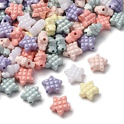 (52) Непрозрачная лаванда Перламутровые непрозрачные акриловые бусины, звезда с сеткой, разноцветные, 15x16x8 мм, отверстие : 2 мм, 598 шт / 500 г