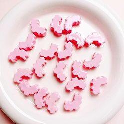 Pink Perles acryliques laquées, cœur, rose, 25x29mm, Trou: 2.8mm
