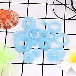 Светло-Голубой 10 пары силиконовых ушных вкладышей, колонка, ушные тоннели, Небесно-голубой, 6~25 мм