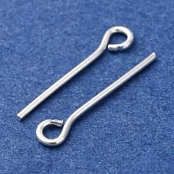 Серебро Латунный штифт, без кадмия и без свинца, серебряный цвет гальваническим, Около 1.6 см в длину, толщиной 0.7 мм , Отверстие: около 2 мм, Около 18000 шт / 1000 г