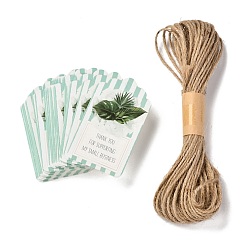 Leaf Paper Hang Gift Tags, with Jute Twine, Thanksgiving Themed, Leaf Pattern, 7x4x0.03cm, Hole: 5mm, 50pcs/bag