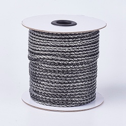 Dunkelgrau Metallkord, geflochtene Schnur aus Harz und Polyester, dunkelgrau, 4 mm, etwa 50yards / Rolle (45.72 m / Rolle)
