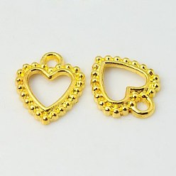 Golden Tibetan Style Pendants, Heart, Lead Free and Cadmium Free, Golden, 18x14x2.5mm, Hole: 2mm