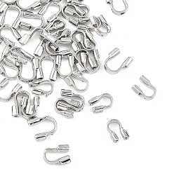 Real Platinum Plated SHEGRACE Brass Wire Guardian, Tube, Cadmium Free & Nickel Free & Lead Free, Real Platinum Plated, 4.5x5x1.3mm, Hole: 0.6mm