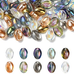 (52) Непрозрачная лаванда 100 шт 10 цвета гальванические стеклянные бусины, кофейный боб, разноцветные, 10.5~11x8x5 мм, отверстие : 1 мм, 10 шт / цвет