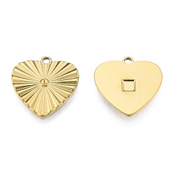 Real 18K Gold Plated 304 Stainless Steel Pendant Rhinestone Settings Ion Plating(IP), Heart, Real 18K Gold Plated, Fit For 1.2mm Rhinestone, 18.5x18x1.5mm, Hole: 1.6mm