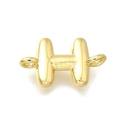 Letter H Подвески из латуни, без свинца и без кадмия, долговечный, стойки покрытие, реальный 18 k позолоченный, Письмо ч, 7.5x12.5x2 мм, отверстие : 1.2 мм