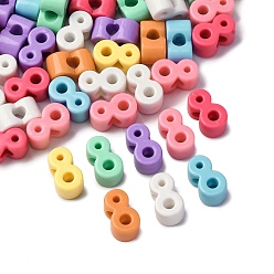 (52) Непрозрачная лаванда Непрозрачный акрил европейского бисера, бусины с большим отверстием, число 8, разноцветные, 22x13.5x12 мм, отверстие : 6 мм, 212 шт / 500 г